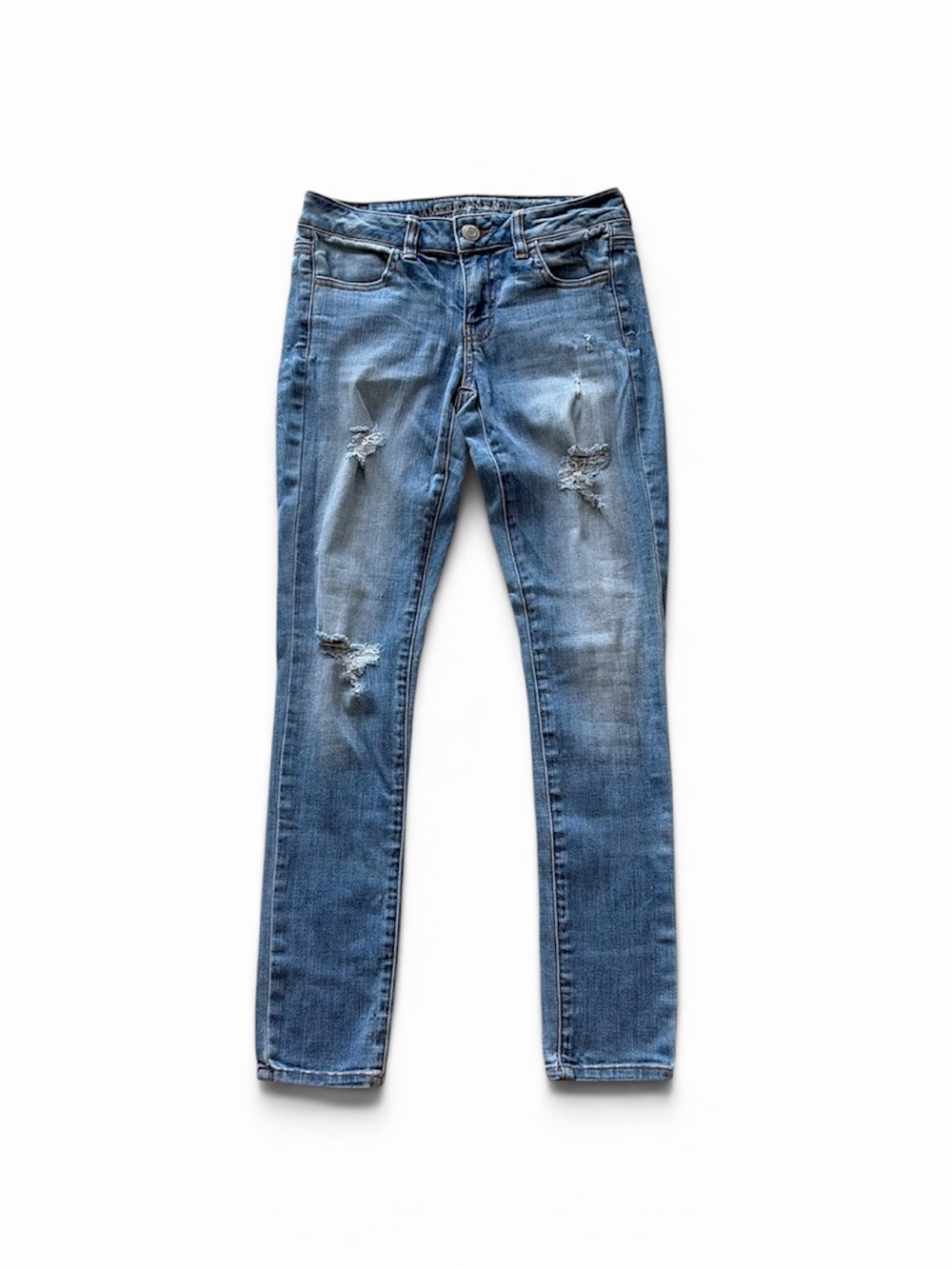 American Eagle Classic Blue Distressed Jegging Jeans